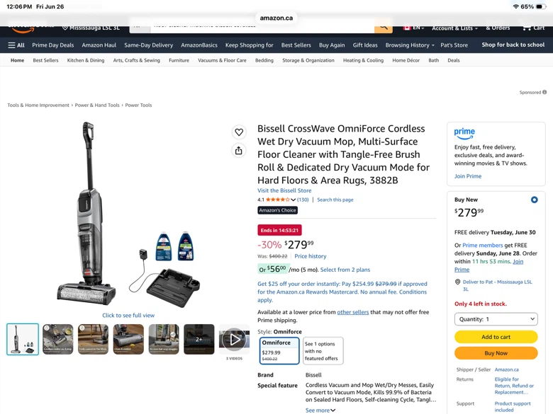 Bissell cordless floor cleaning machine