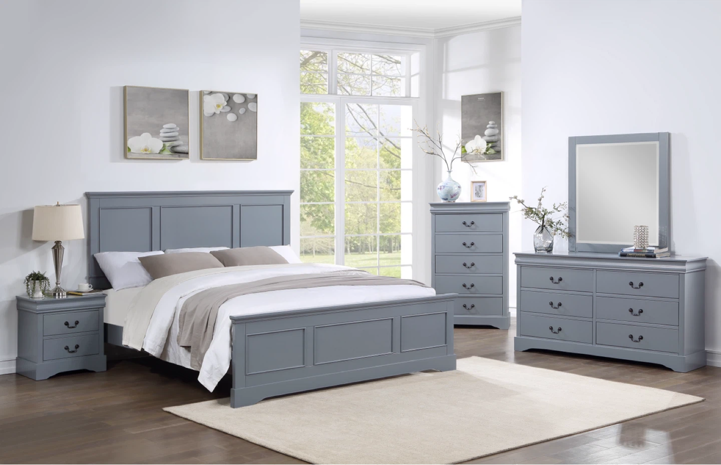 Grey Wooden Bedroom Set