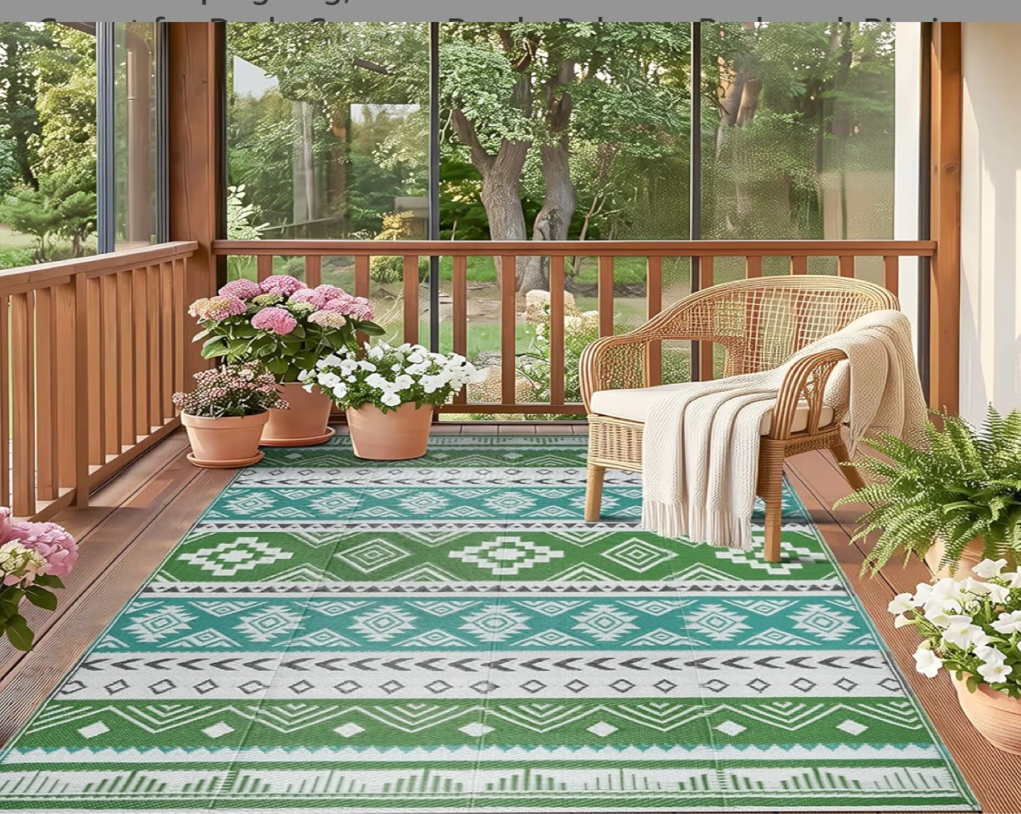 Durable Outdoor Rug 5x8 ft - Waterproof, Reversible