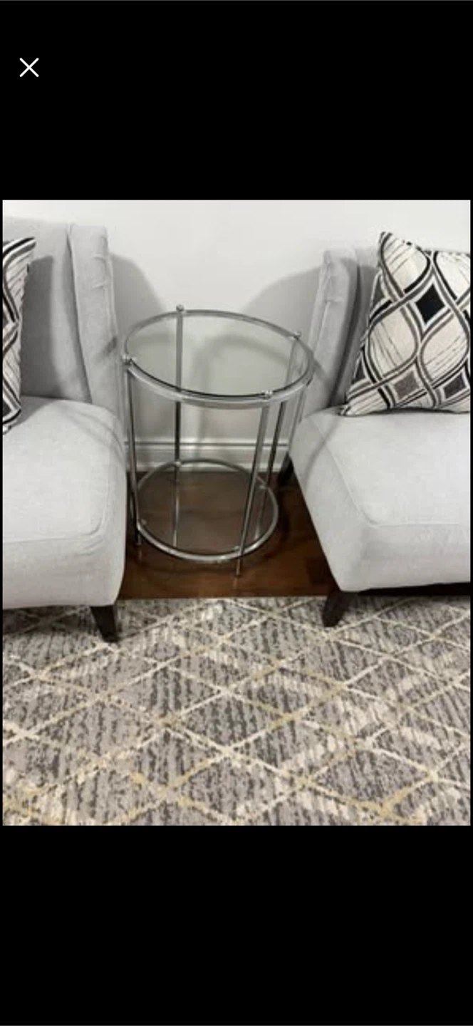 Glass and Chrome Round Side Table - photo 2