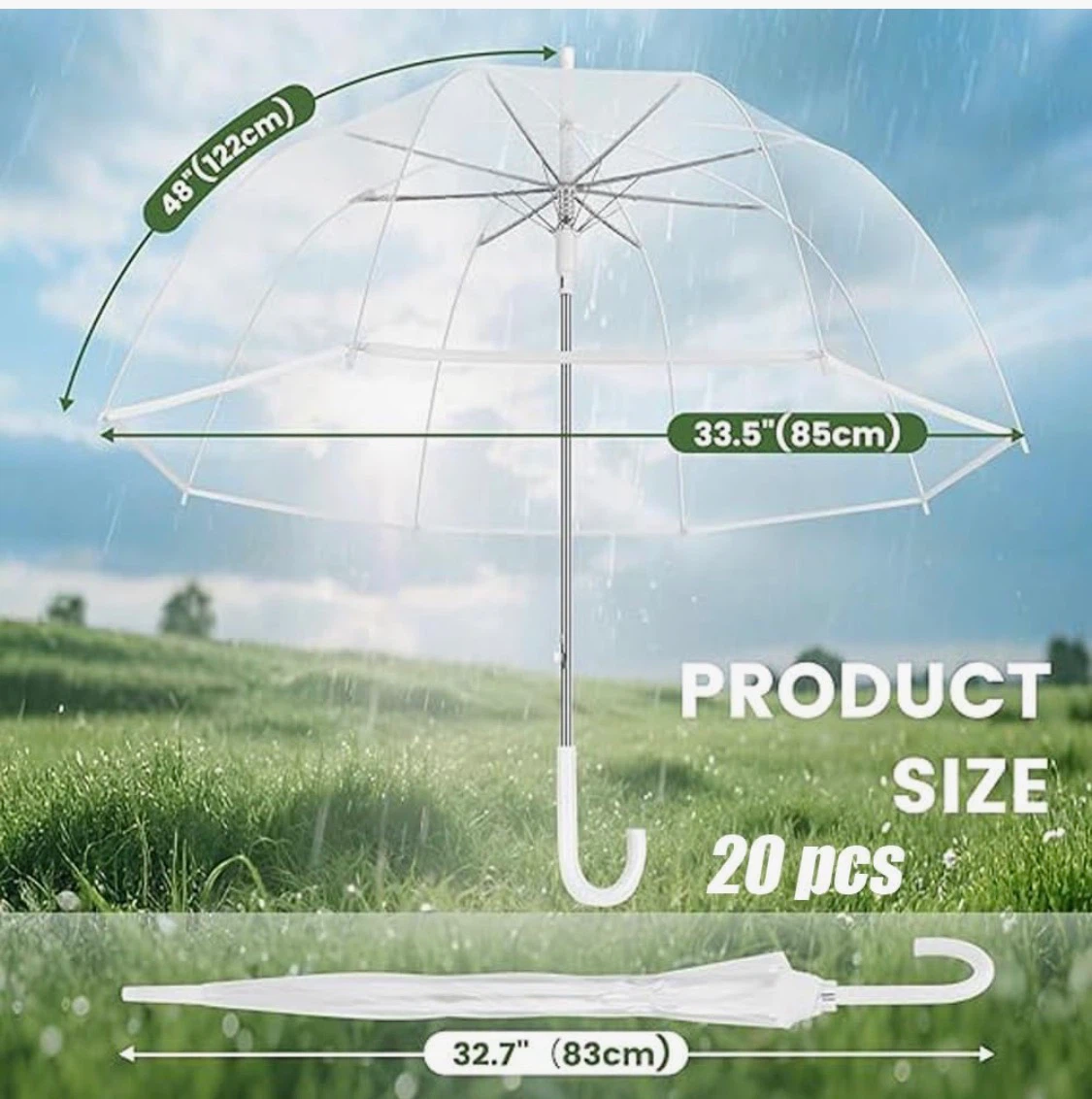 Clear Bubble Umbrellas - Pack of 20