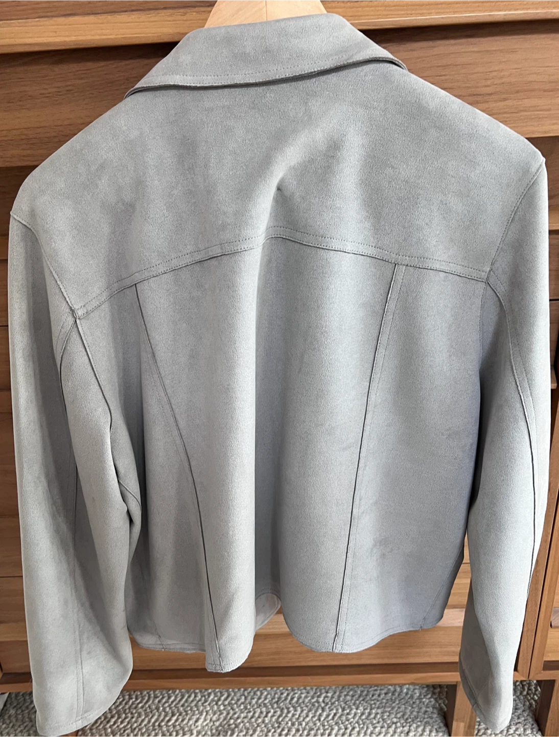 Anthropologie Grey Faux Suede Moto Jacket - XL - photo 3