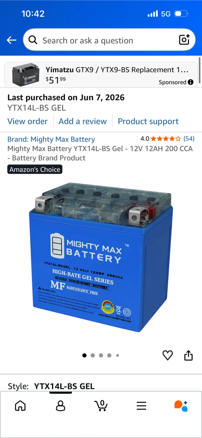 New motorcycle battery for sale