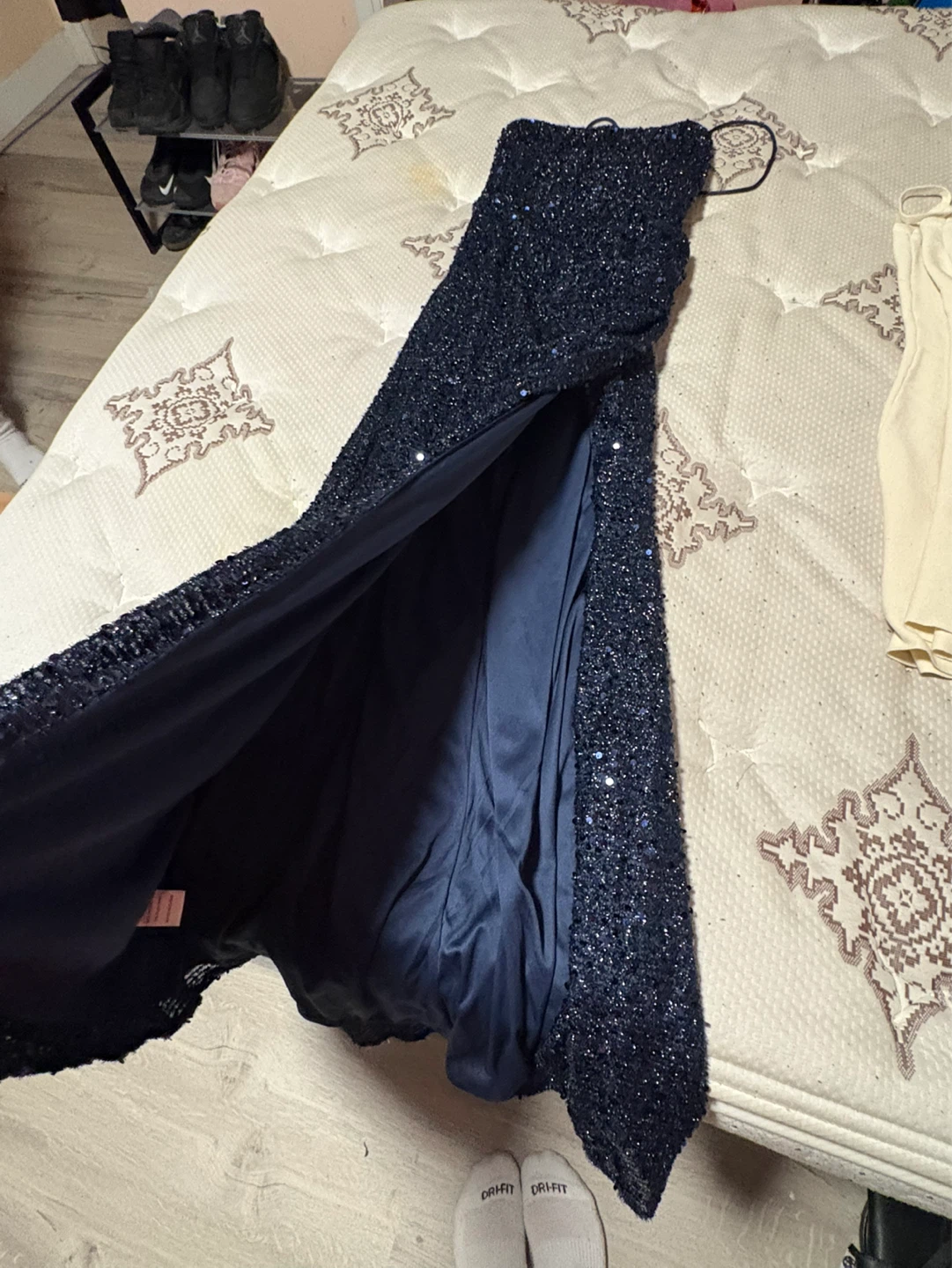 ADYCE Navy Sequin Maxi Prom Dress - photo 3