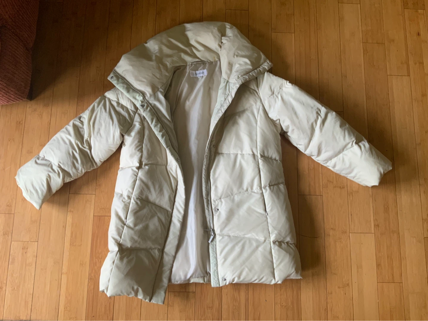 Calvin Klein Puffer Coat Women's XL Beige