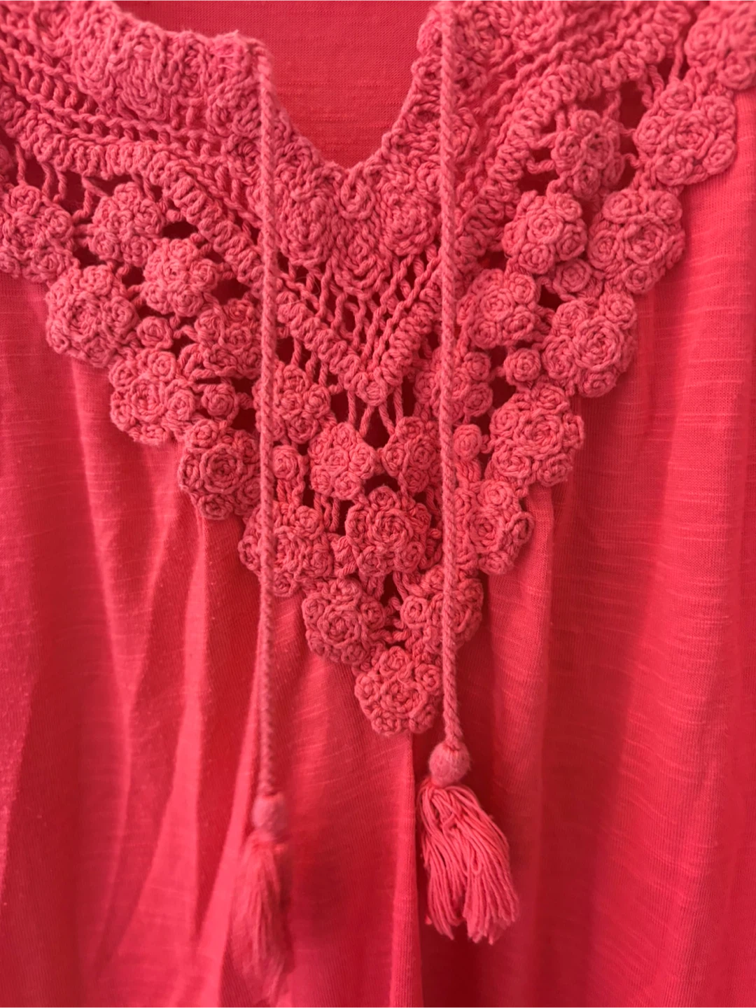 Joe Fresh Red Crochet Neck Tank Dress M - photo 2