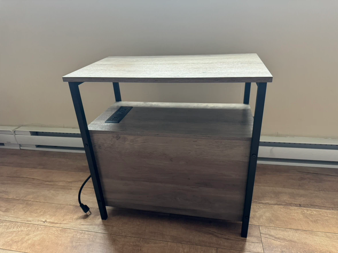 End Table with Built-in Outlet and USB Ports