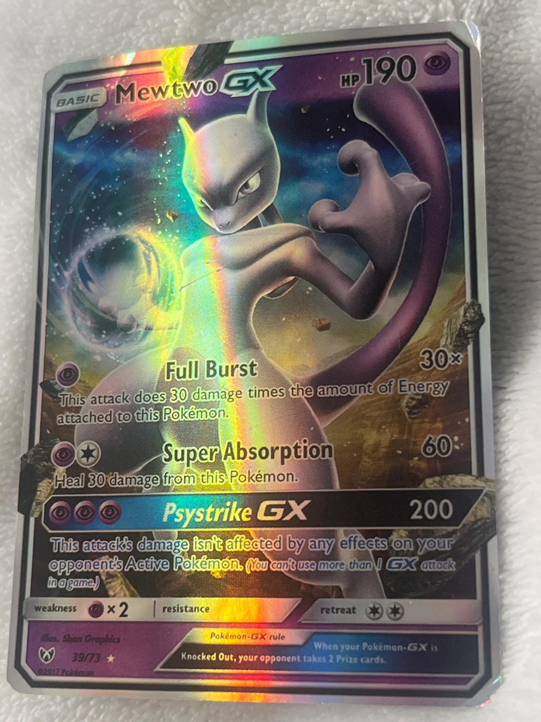 Mewtwo GX not Greta condition but still a Great card!!!!
