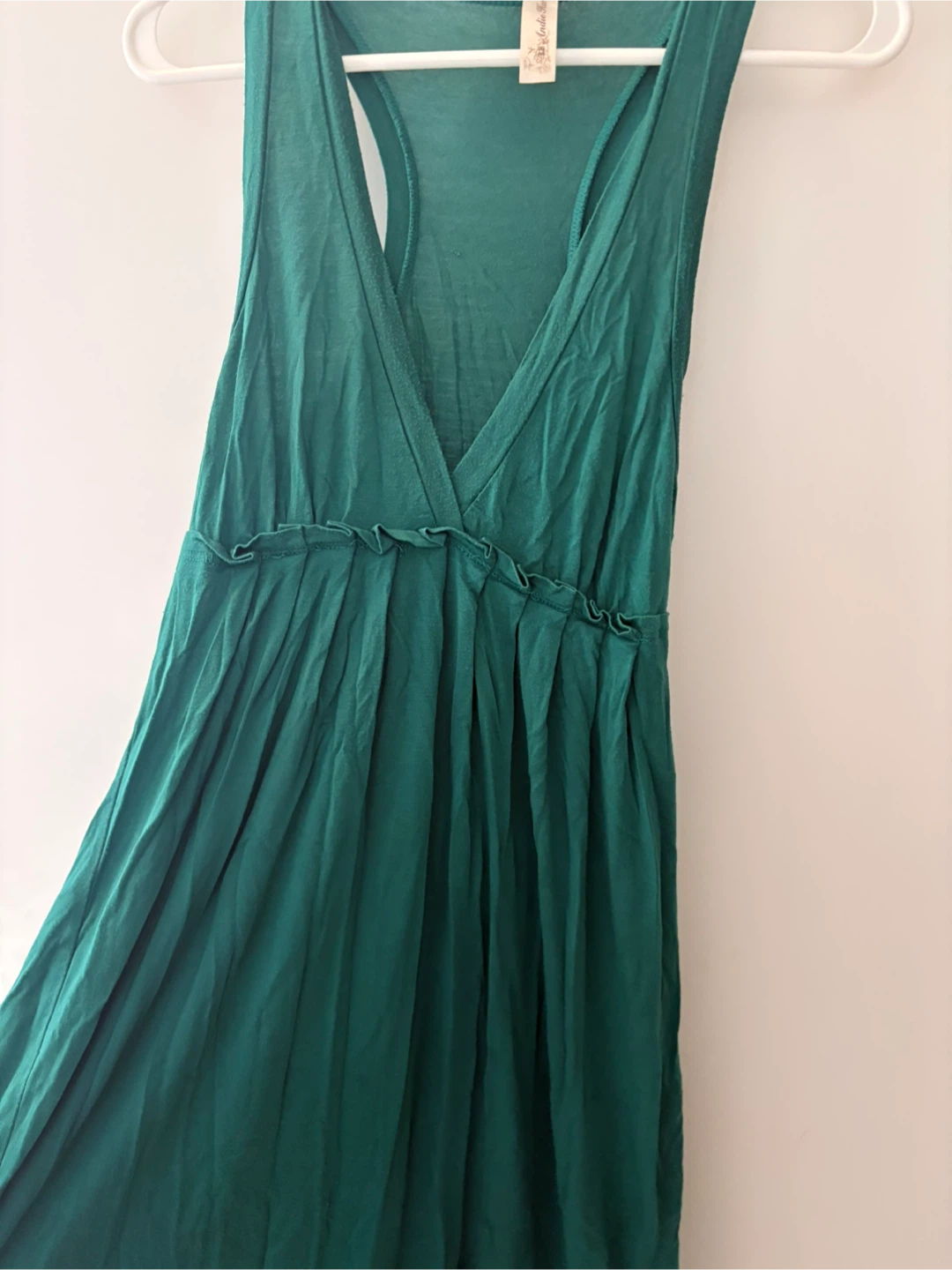 Green deep V dress - photo 3