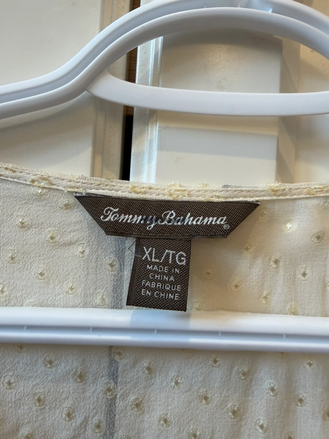 Tommy Bahama Cream Dotted Tassel Blouse XL/TG - photo 3