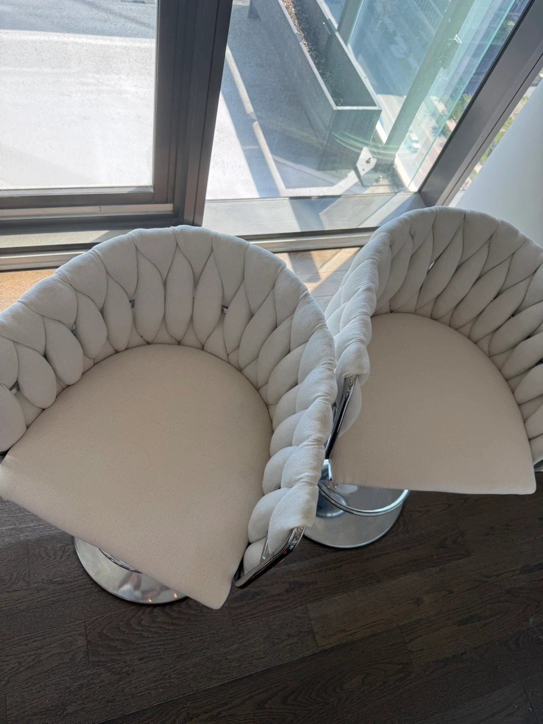 Set of 2 White Bar Stools - photo 4