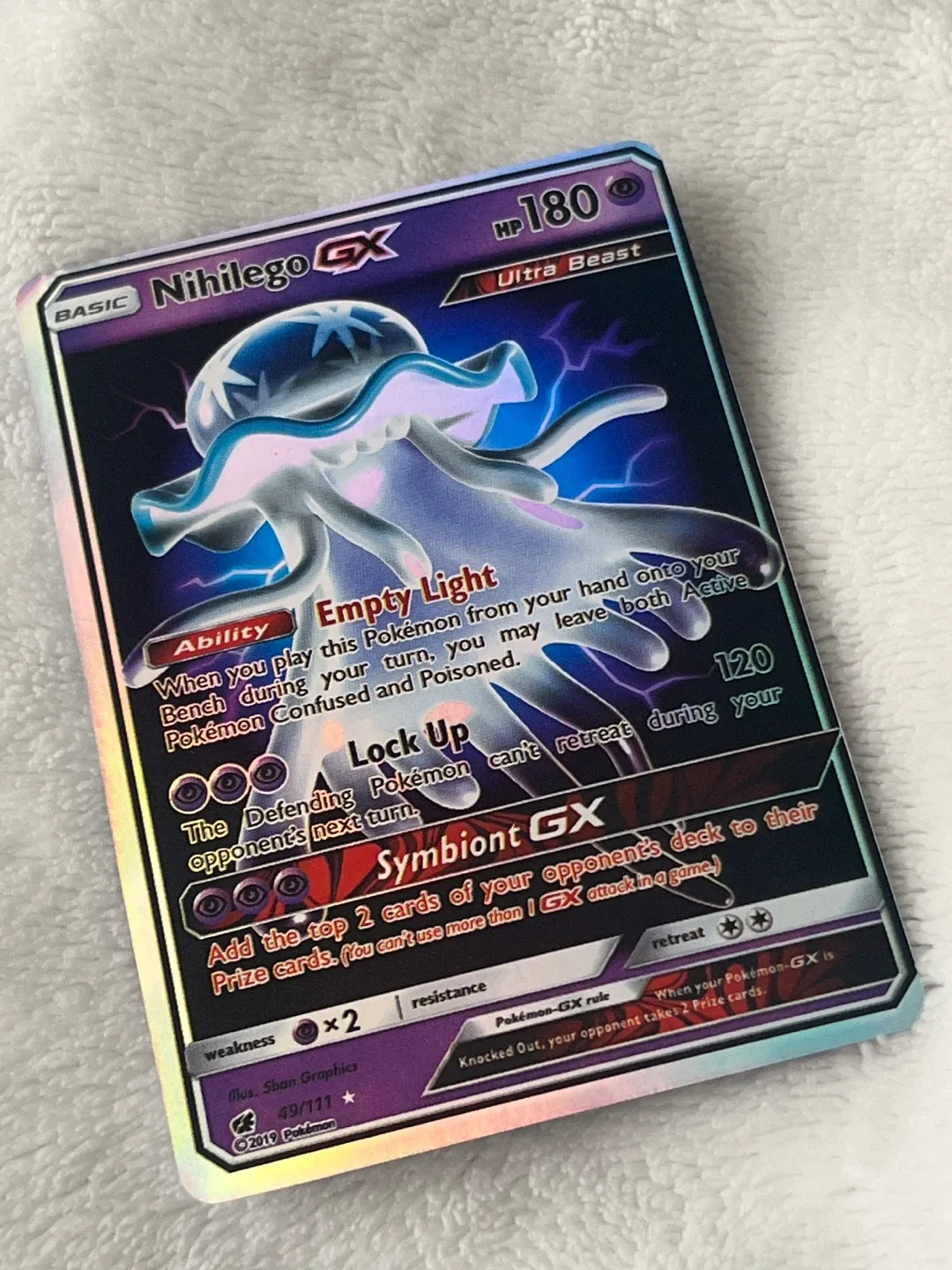 Pokémon nihilego GX trading card!!!!!