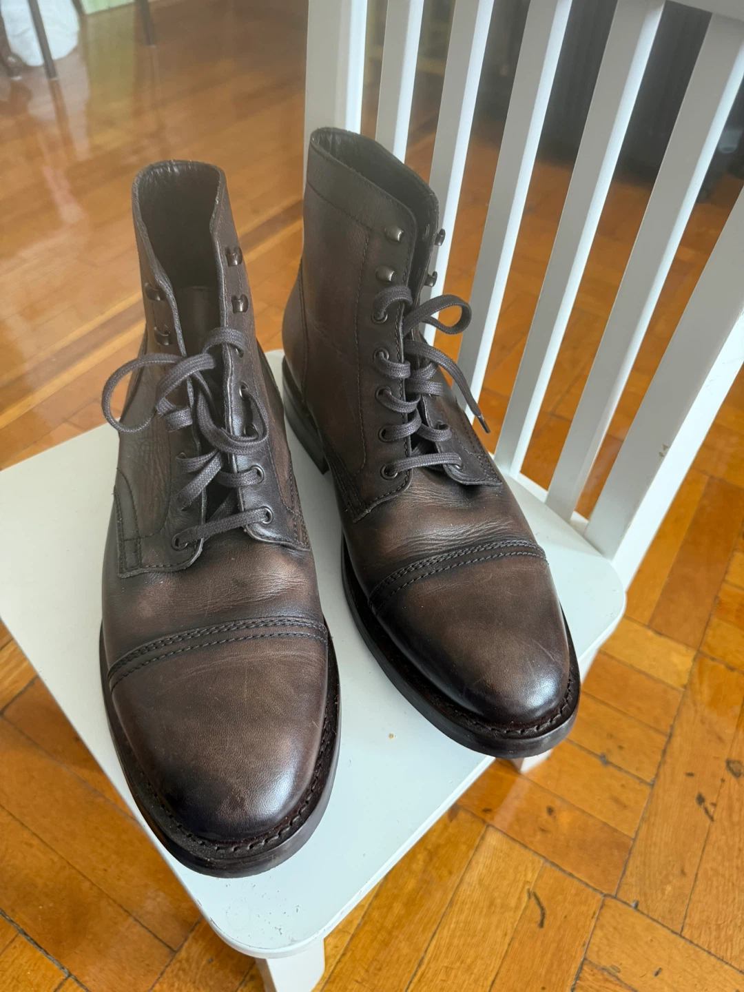 Men's Brown Leather Lace-Up Ankle Boots
