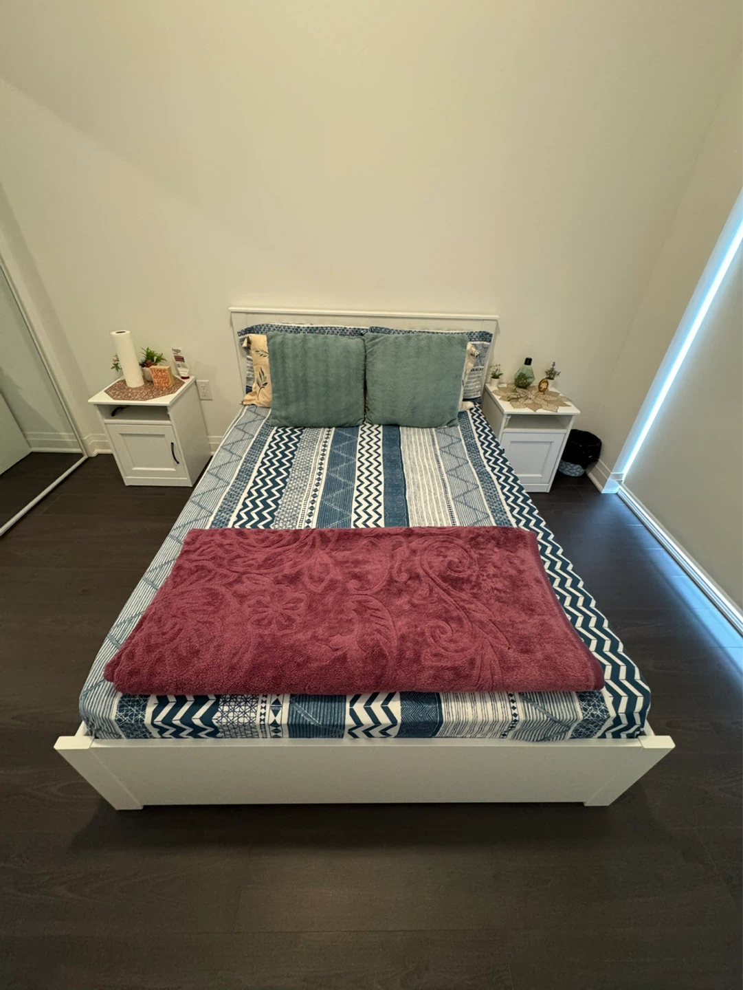 IKEA Bed Frame + Mattress + 2 Nightstands – Excellent Condition