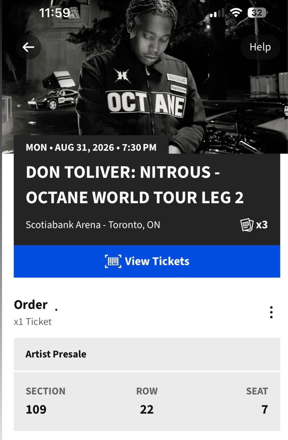 Don Toliver Nitrous Octane World Tour Ticket - Toronto