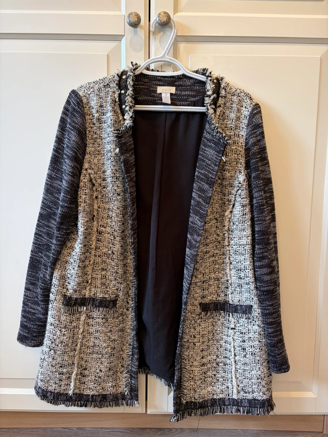 Chico's Tweed Blazer Jacket Size 2 (12/14)