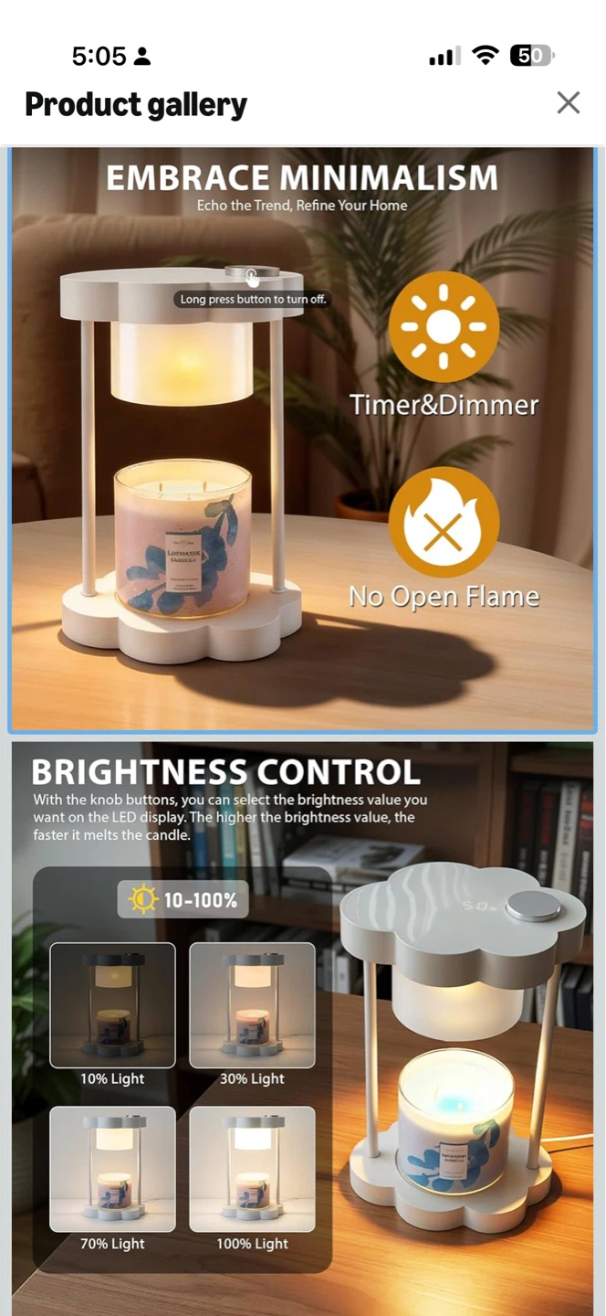 Candle Warmer Lamp - Timer & Dimmer Control - photo 3