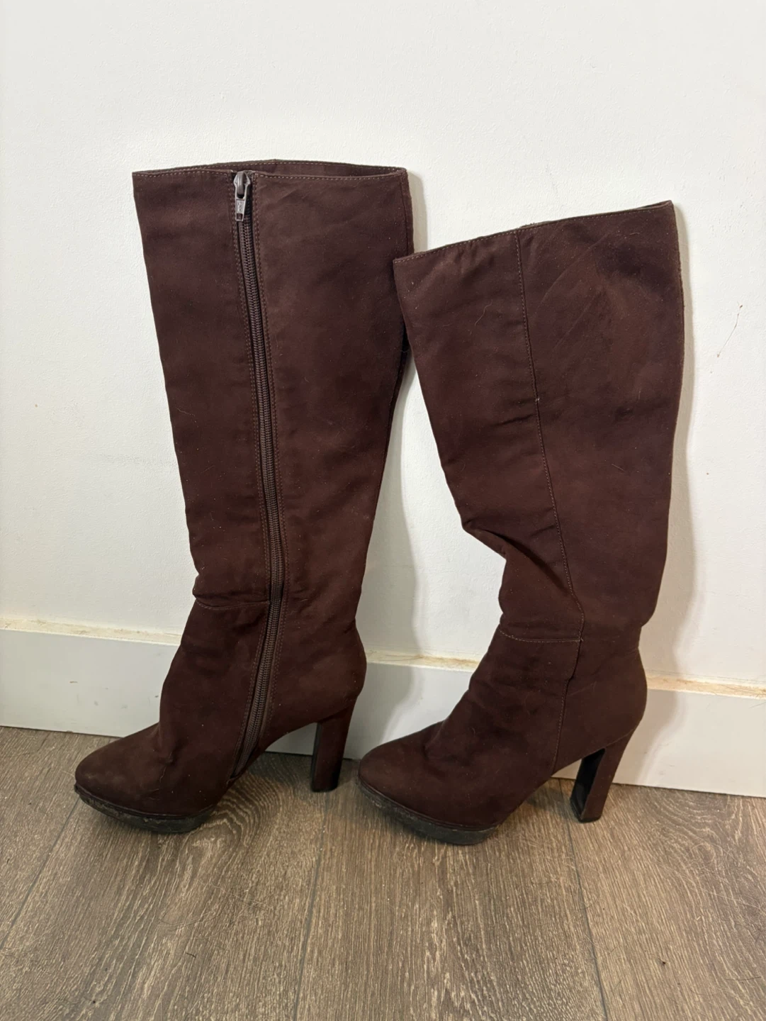 Charles & Keith Brown Suede Knee-High Boots Size 35