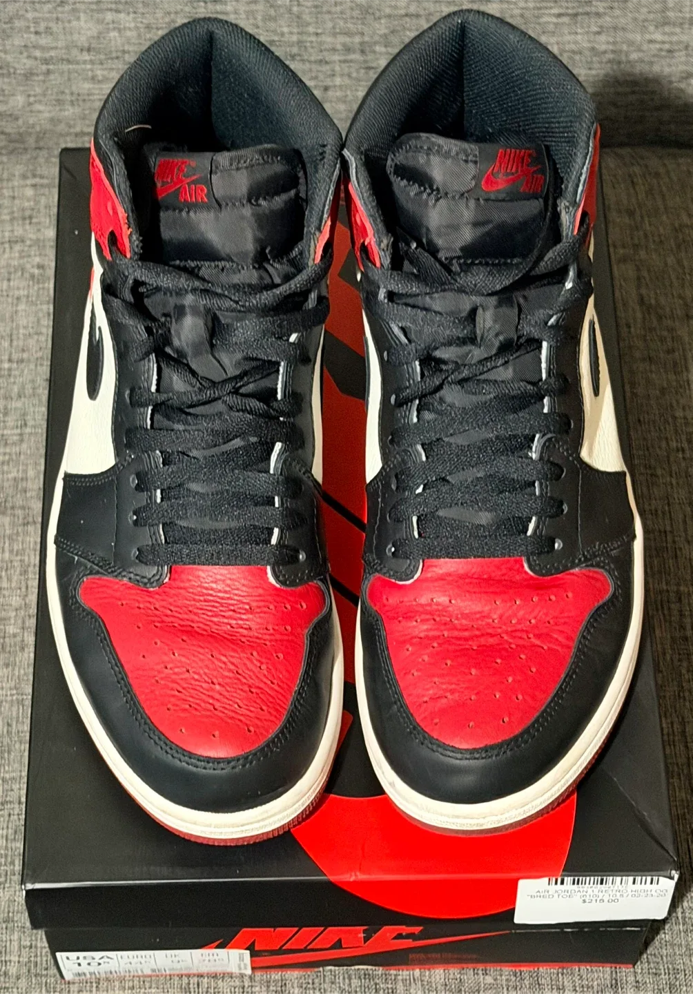 Air Jordan 1 Retro High OG "Bred Toe" Size 10.5 - photo 4
