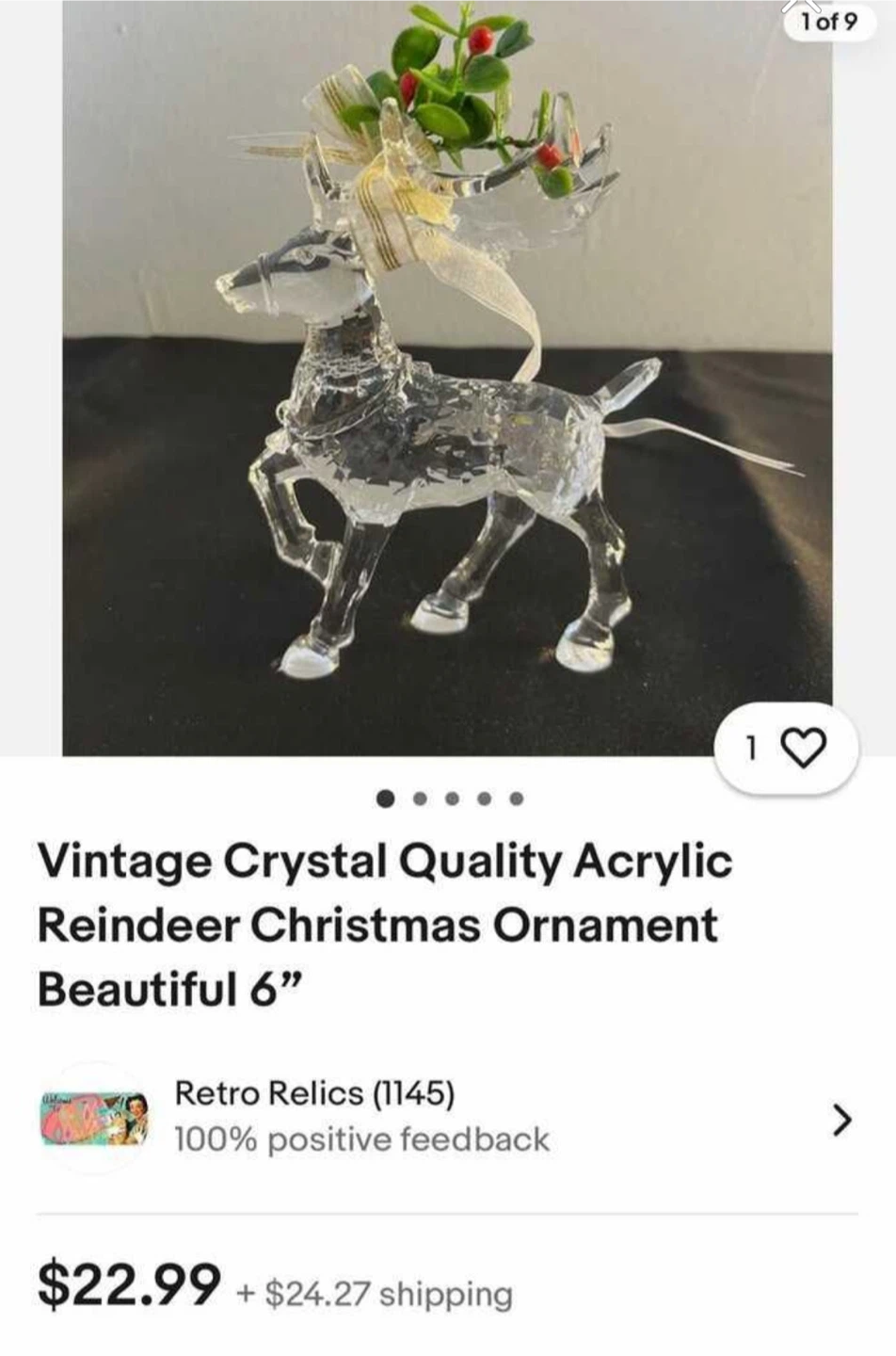 VINTAGE FACETS ACRYLIC REINDEER - photo 5