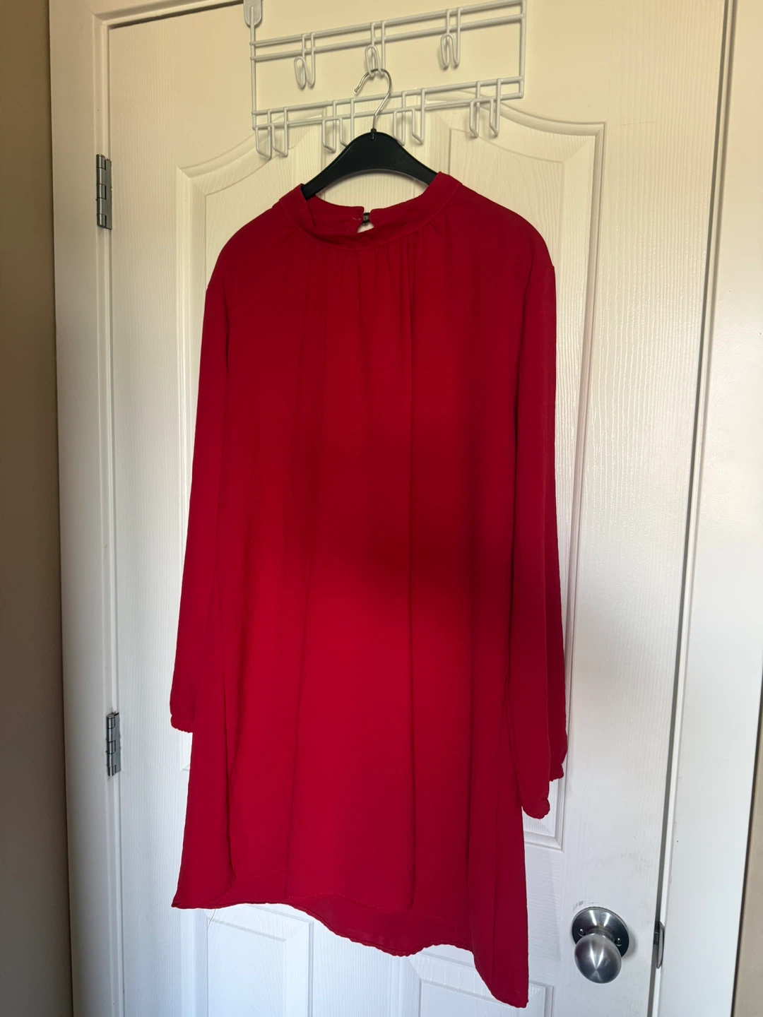 Red Long-Sleeved Tunic Top