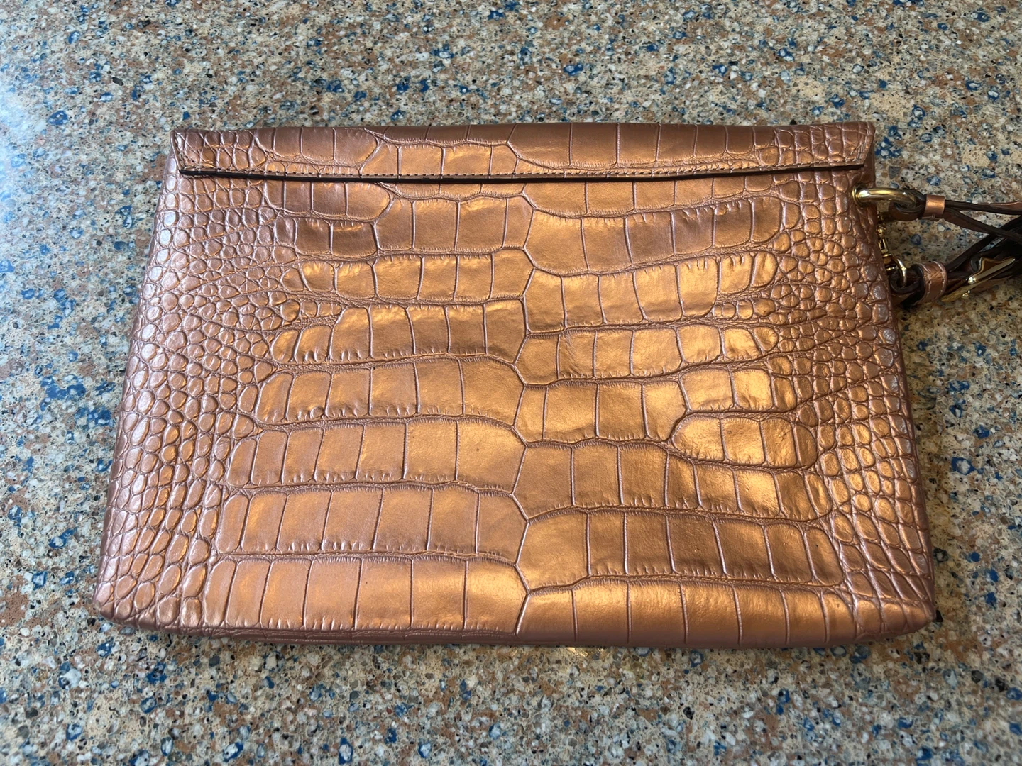 COACH Rose Gold Embossed Leather Clutch Wristlet - photo 5