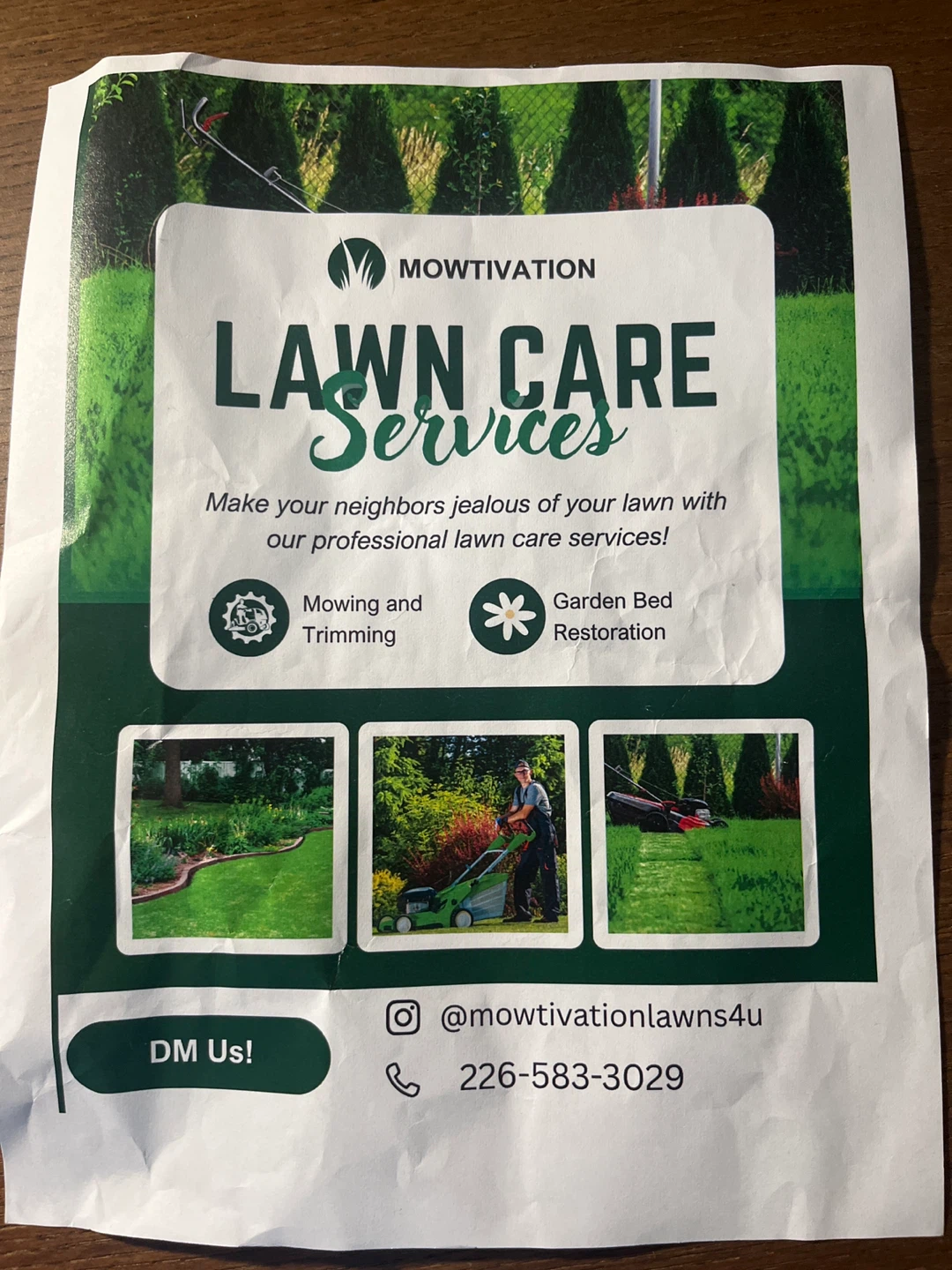 Mowtivation Lawn Care Services Available