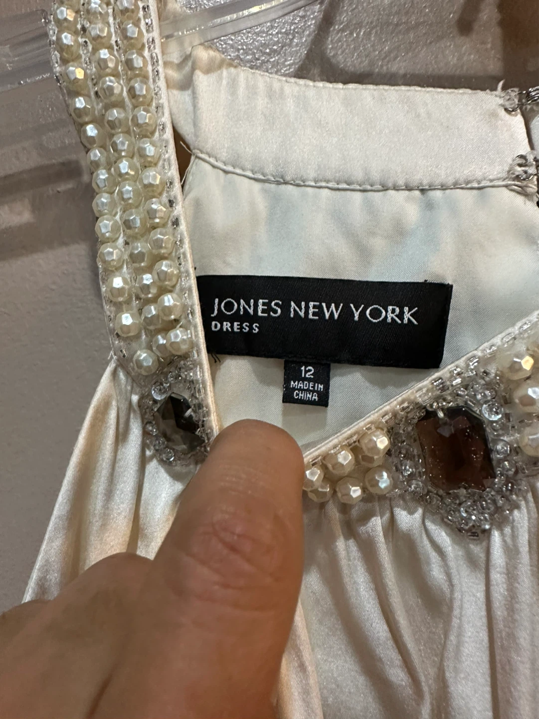 Jones New York  Two-Tone Pearl Halter Midi Dress - Size 12 - photo 4