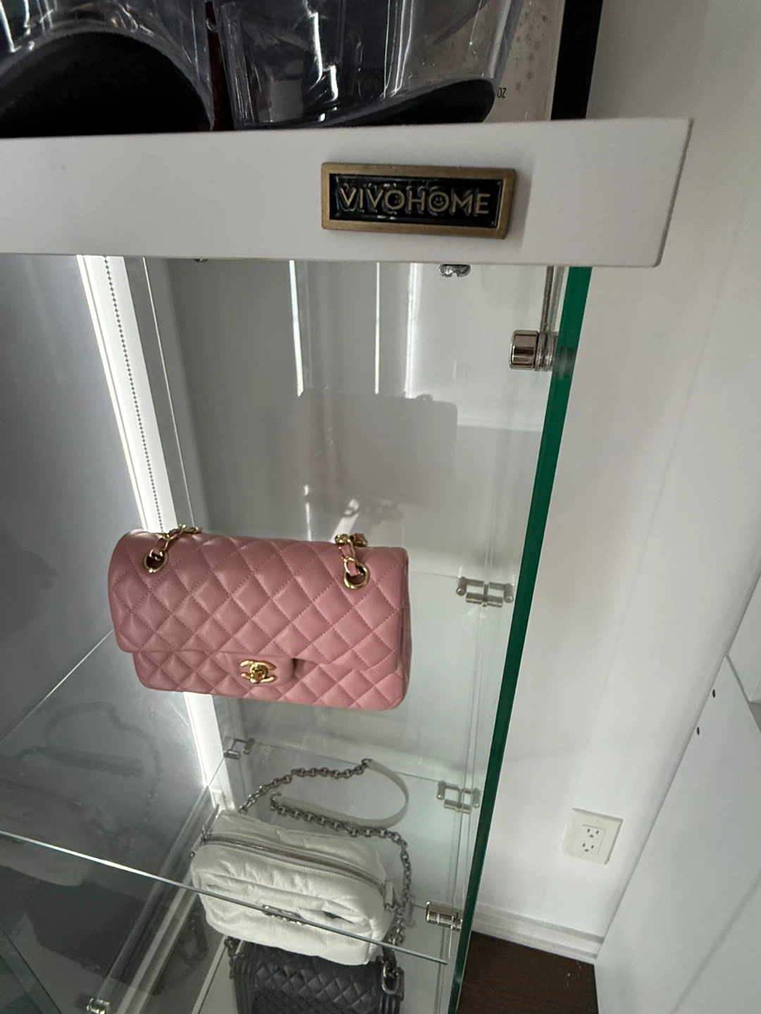 VIVOHOME Display Cabinet with Glass Doors - photo 4
