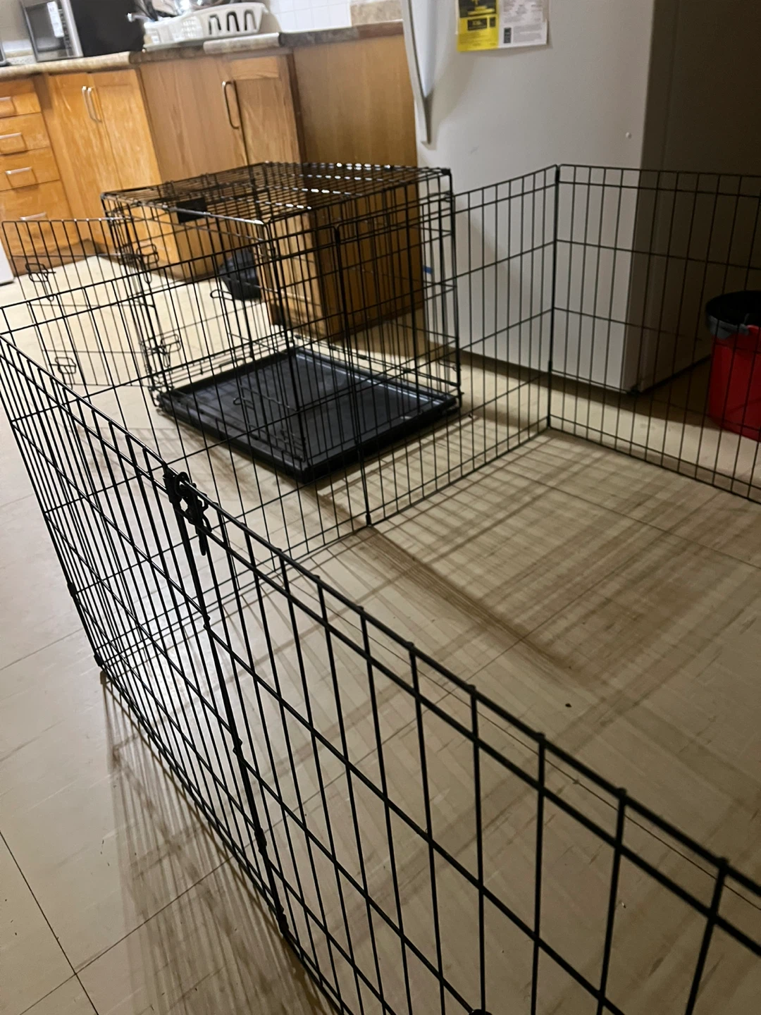 Wire Dog Crate and Playpen Set