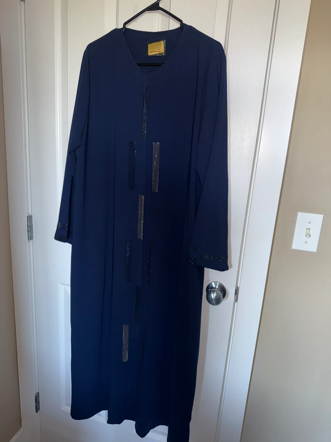 navy blue abaya with rhinestones 5XL