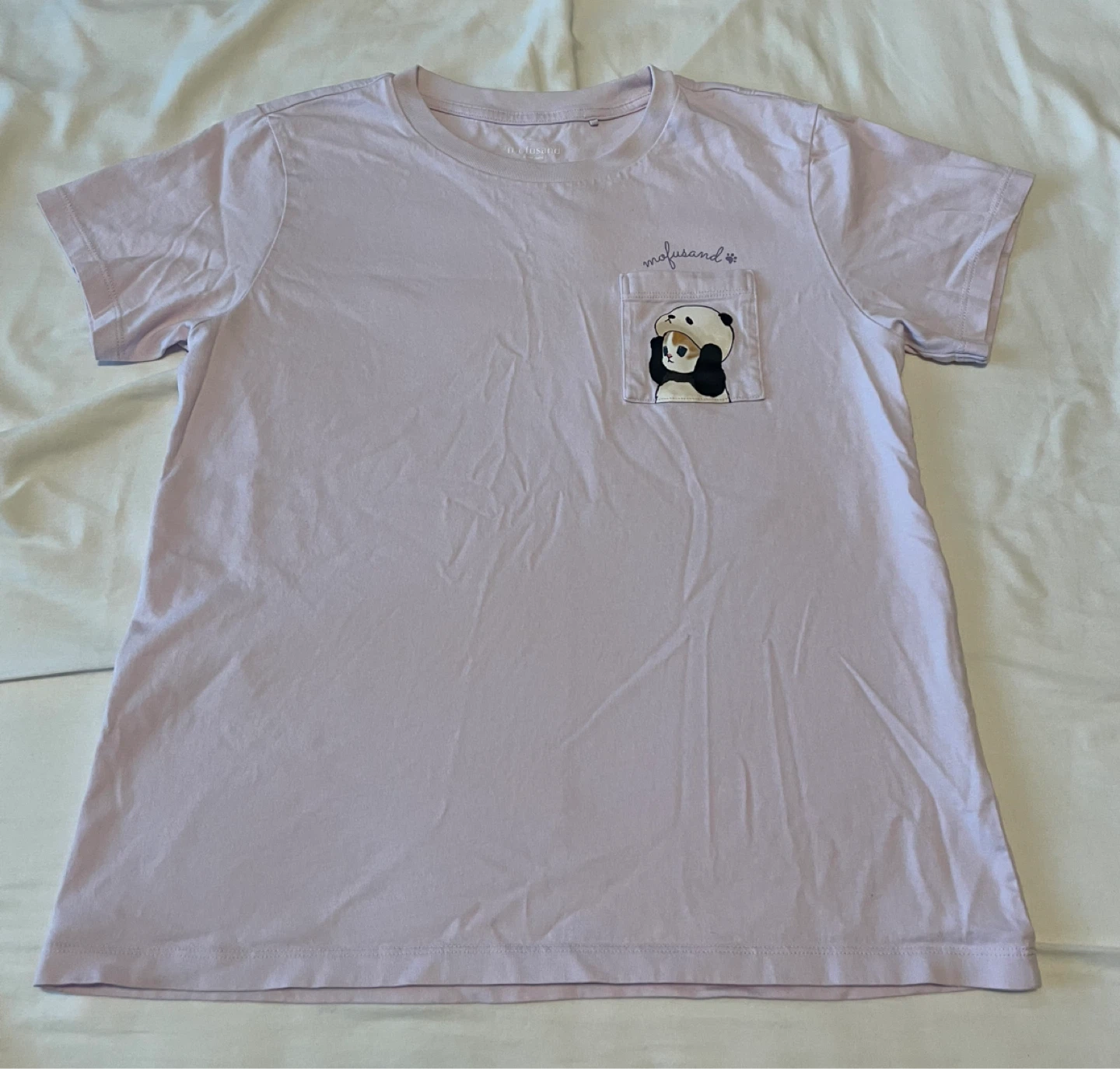 Light Purple Mofusand Panda 🐼 Pocket T-Shirt