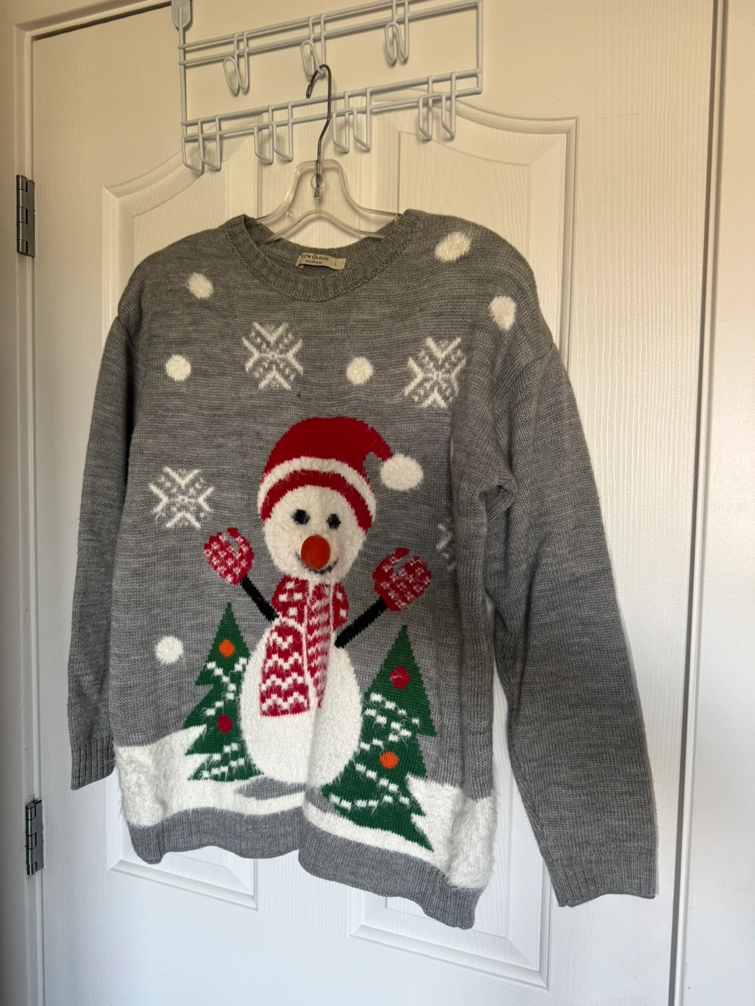 Grey Snowman Christmas Sweater