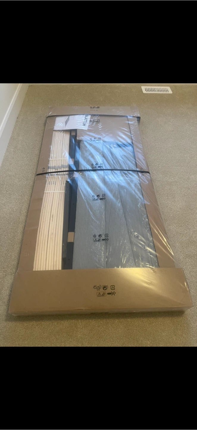 IKEA SLATTUM Upholstered Bed Frame - Full, Gray - photo 3