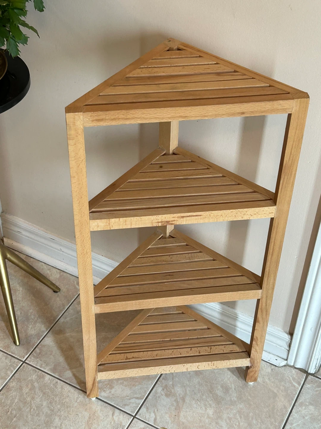 Wooden Corner Shelf Unit - photo 2