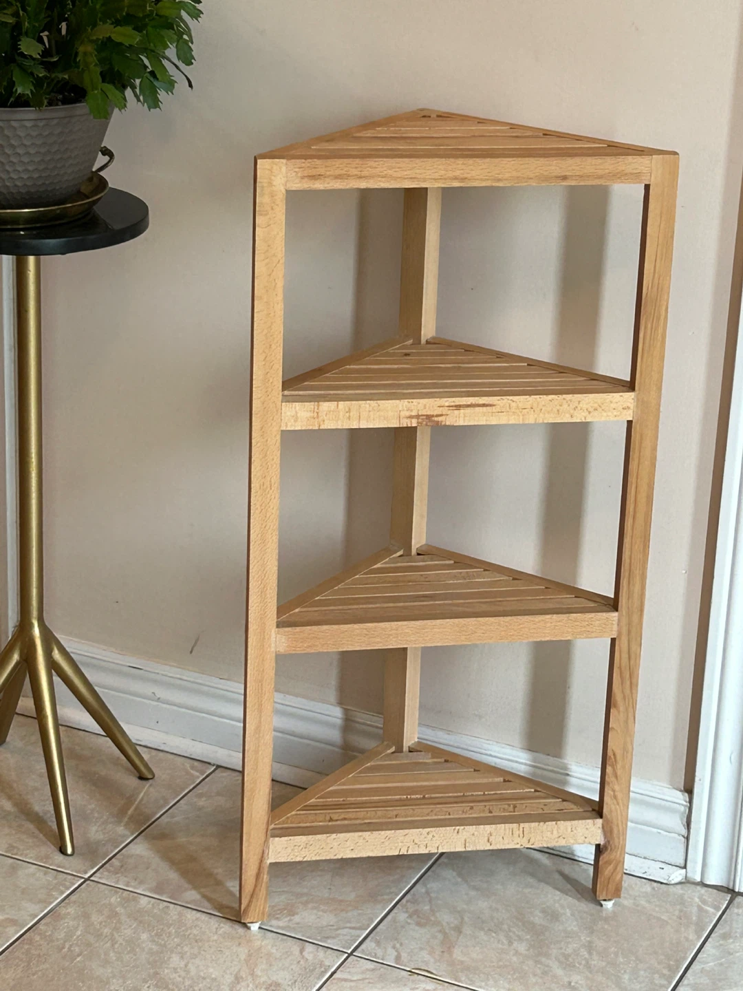 Wooden Corner Shelf Unit - photo 3