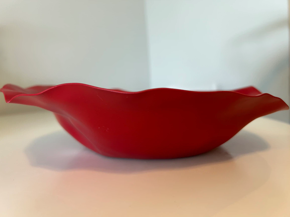 Alessi Red "Jubilee" Fruit Bowl by Lluis Clotet