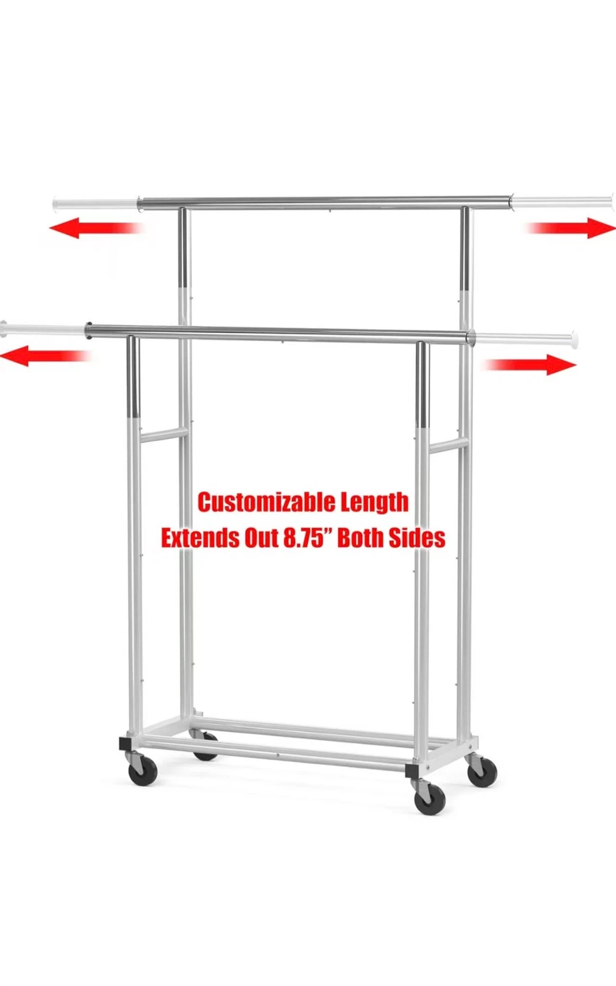 Adjustable Rolling Clothing Rack - photo 5