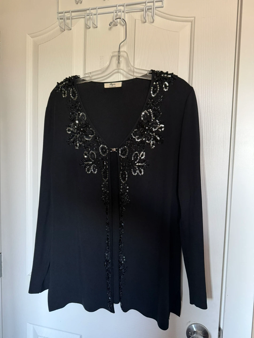 Black Embellished Cardigan and Top Set - photo 4
