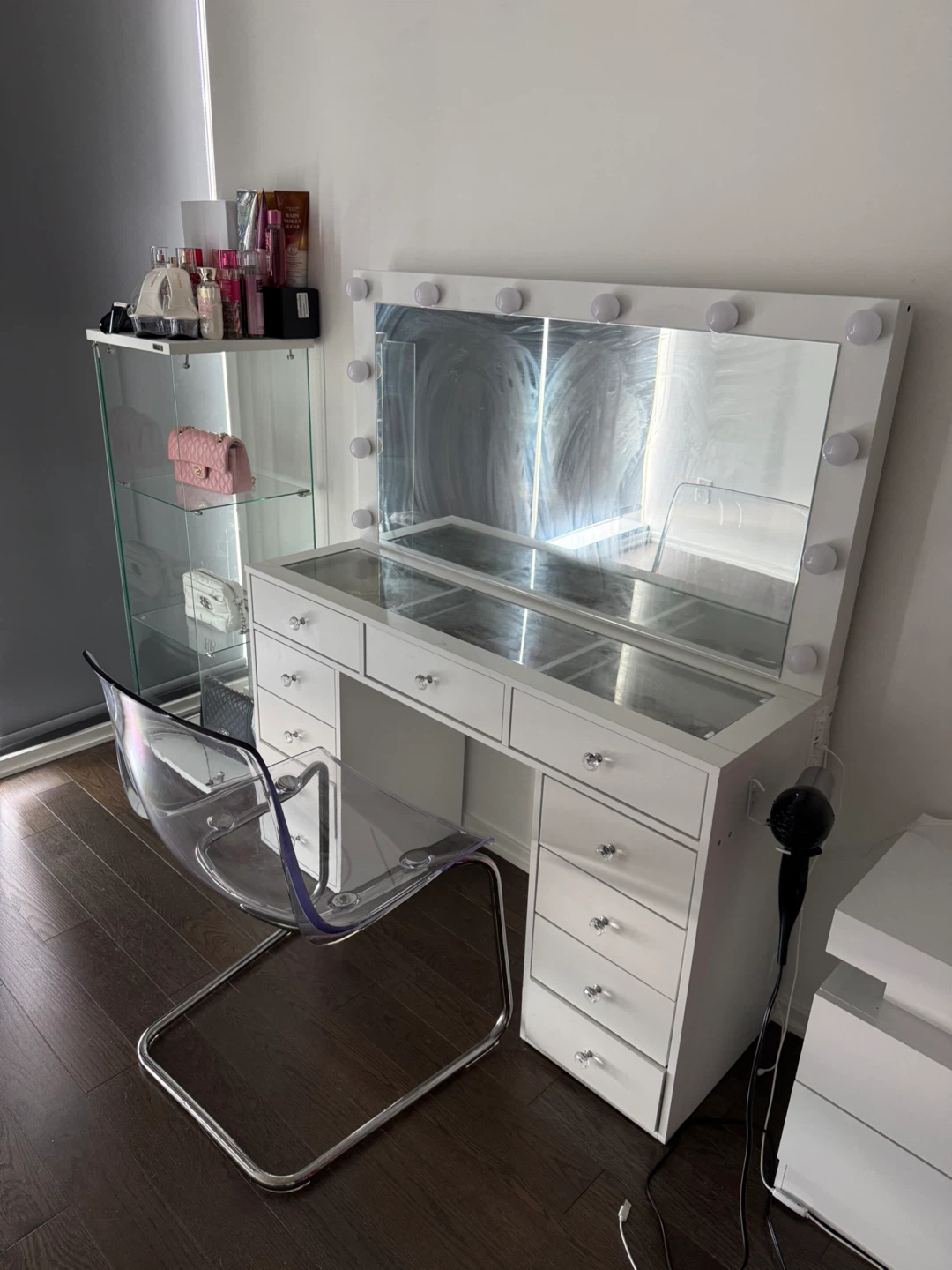 Vanity with Hollywood Mirror