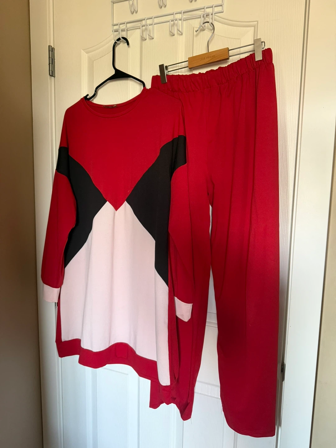 Colourblock Crew Neck Top and Pants Set