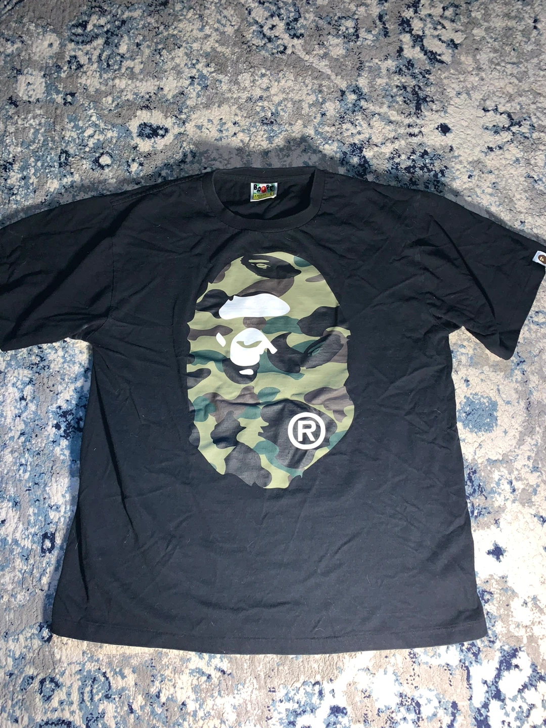 BAPE A Bathing Ape Camo Shark Face T-Shirt
