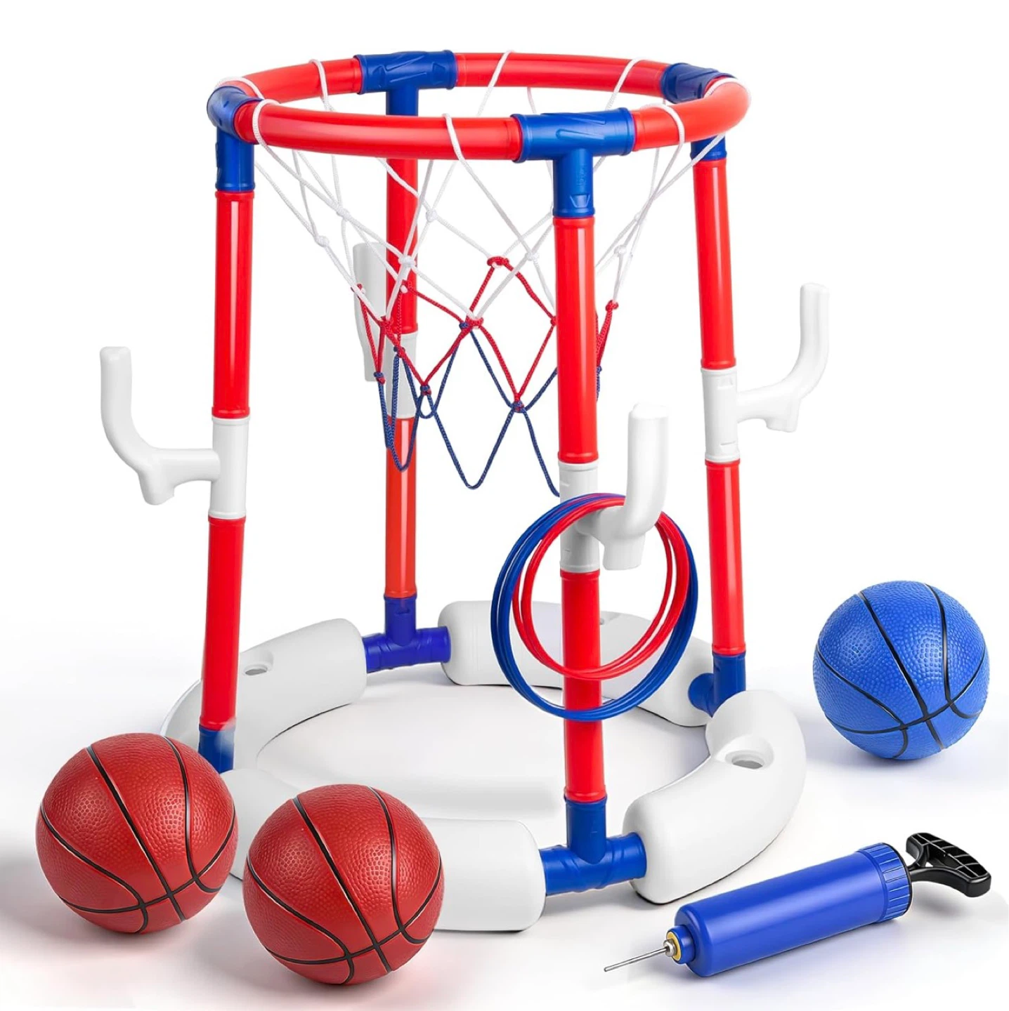 Kids Pool Basketball Hoop and Ring Toss Game Set