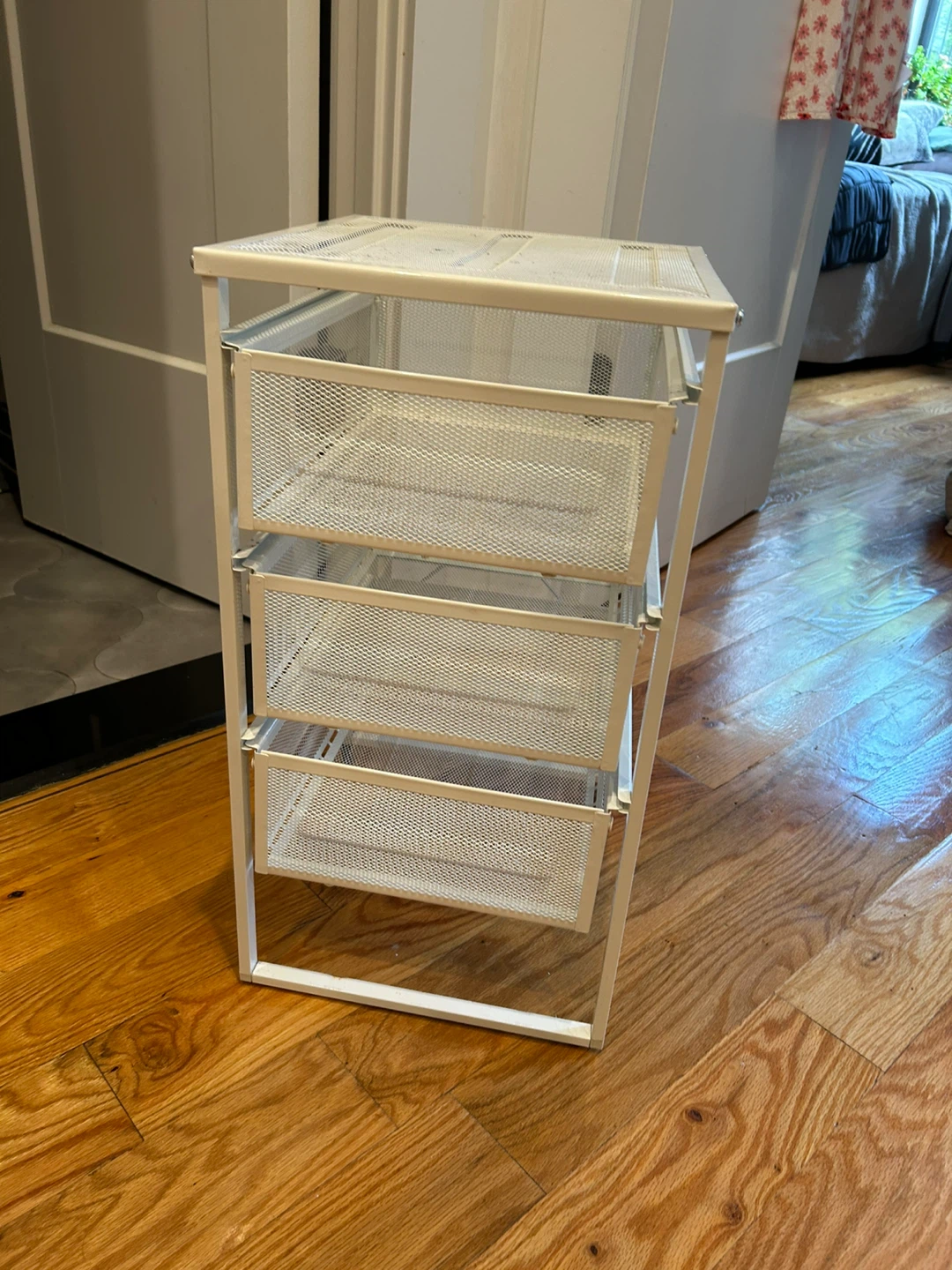 Ikea White 3-Drawer Mesh Rolling Cart