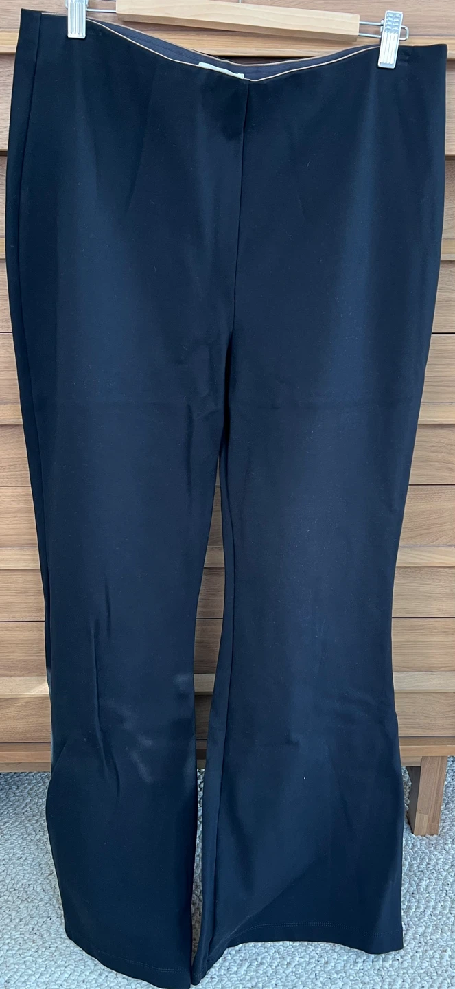 Elegant, Black, Wide-Leg Pants—XL