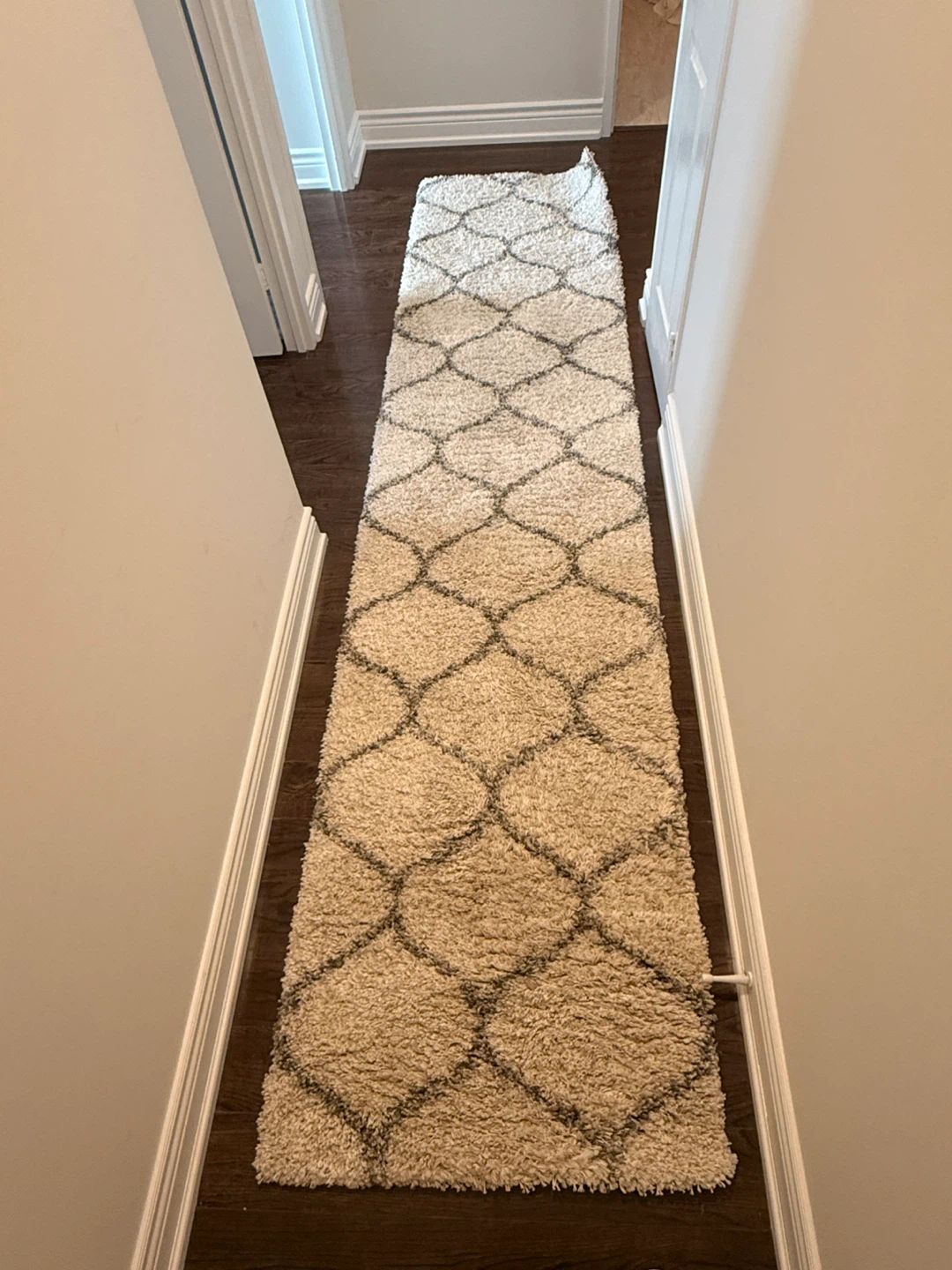 Cream Runner Rug with Geometric Pattern - photo 2