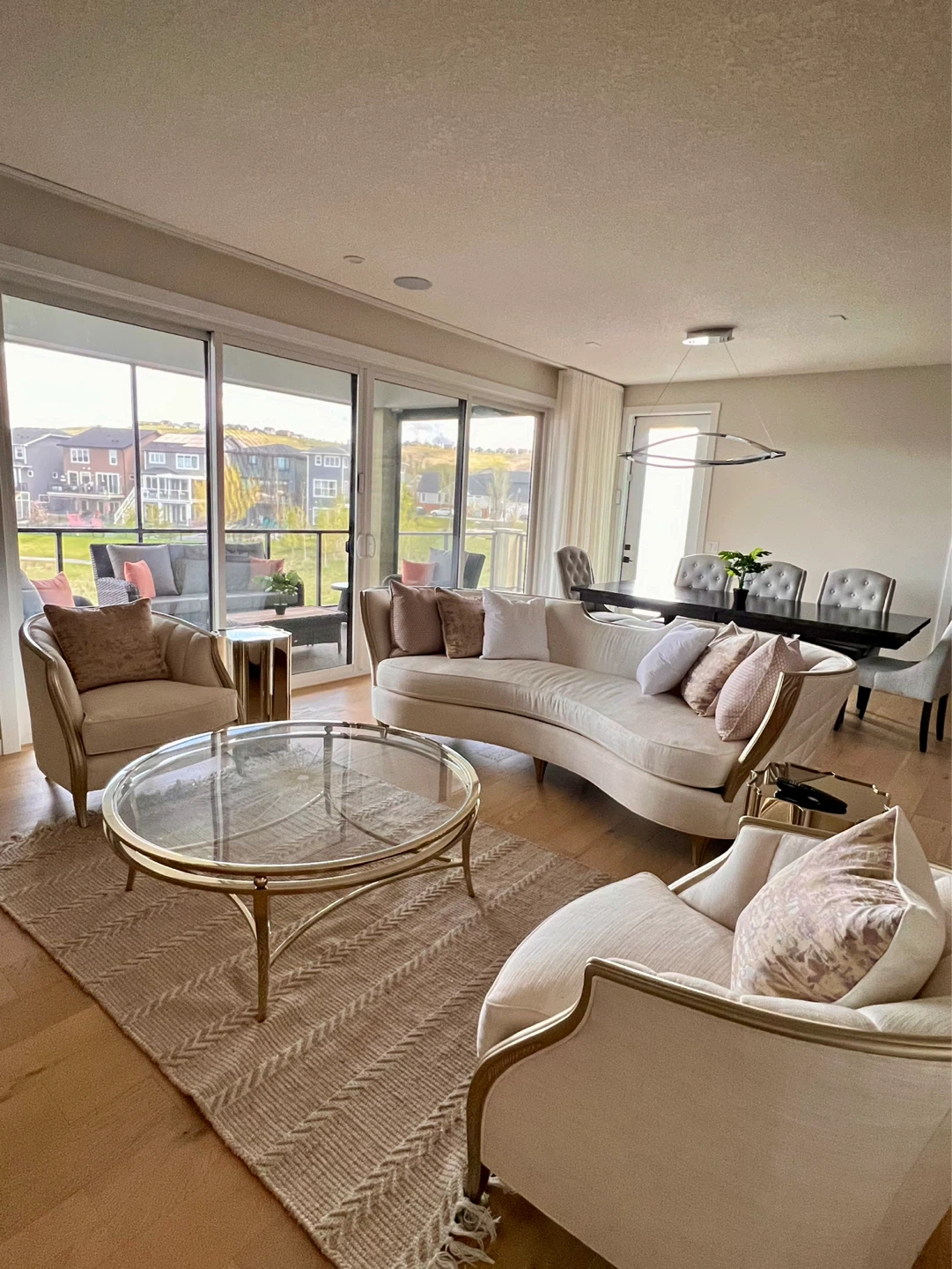 Cream Sofa and Armchairs Set