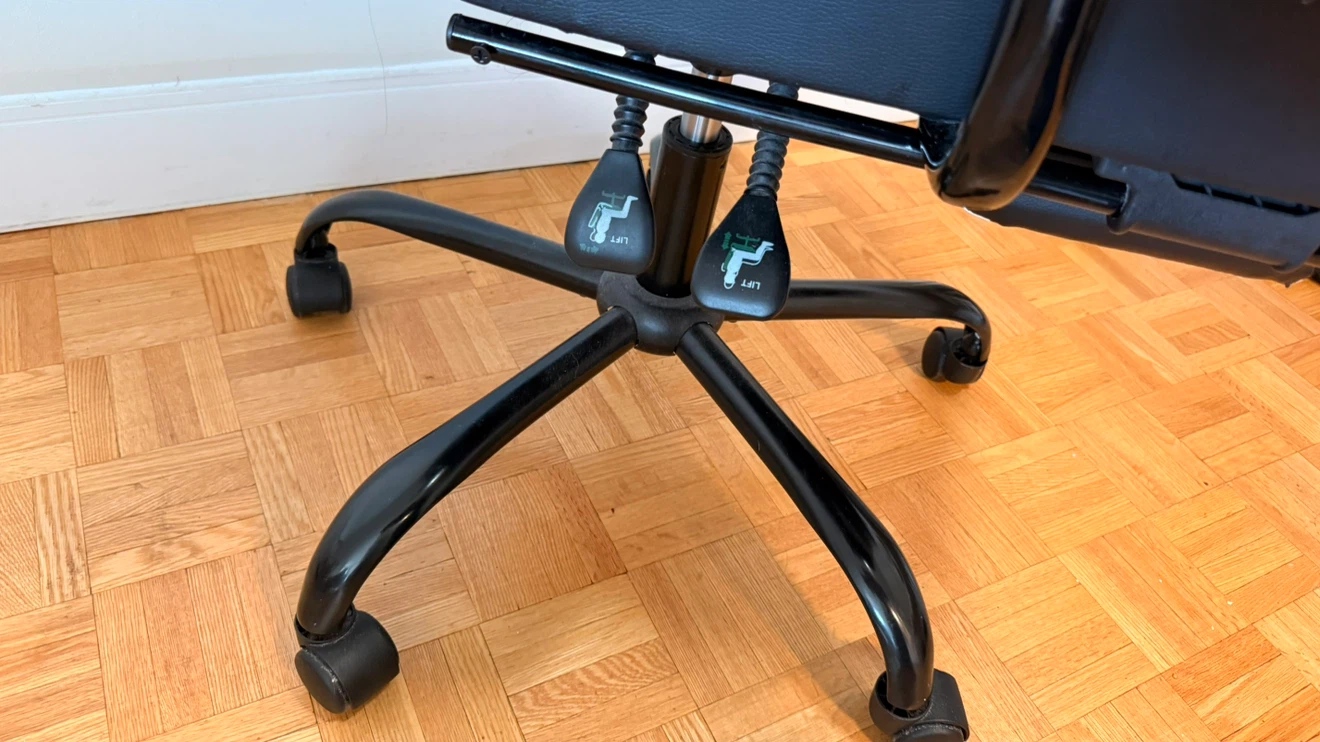 Black and White Gaming Chair with Footrest - photo 3
