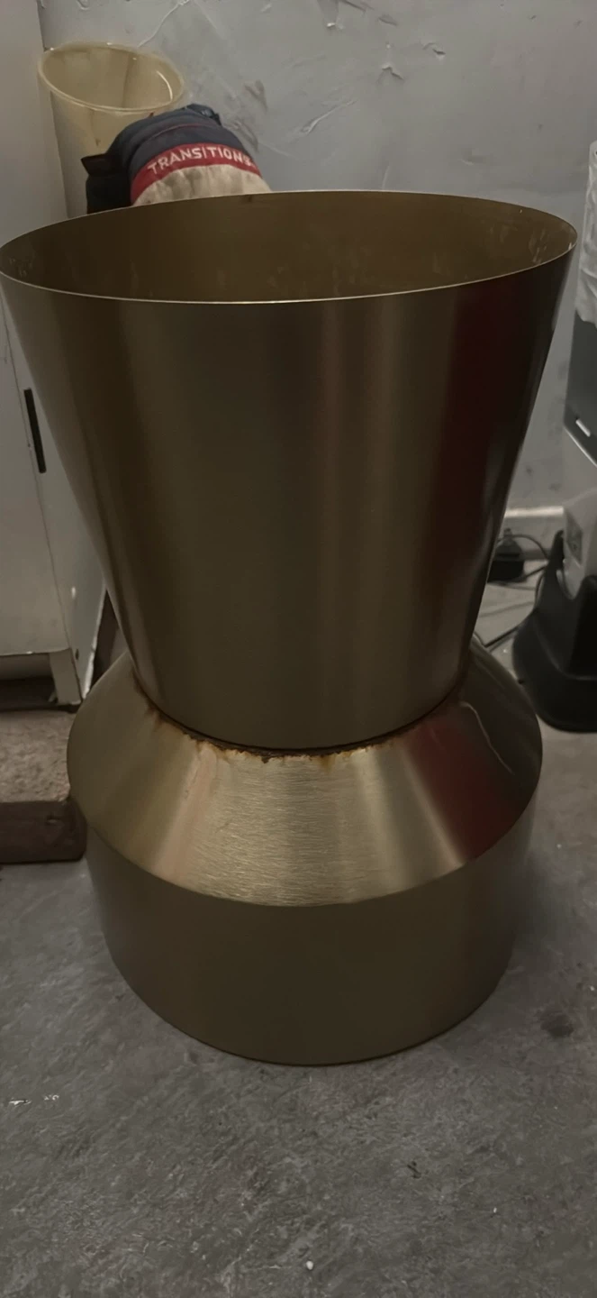 Two Gold Metal Decorative Planter Pots - photo 4