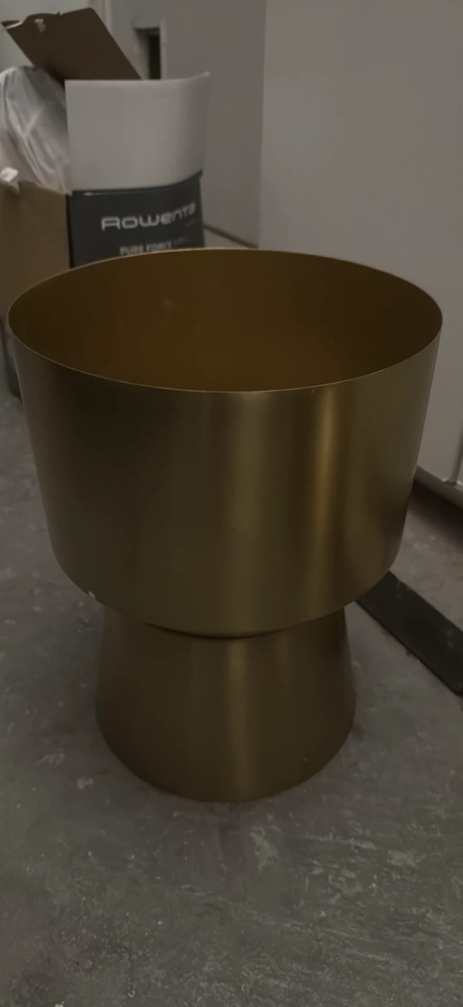 Two Gold Metal Decorative Planter Pots - photo 5